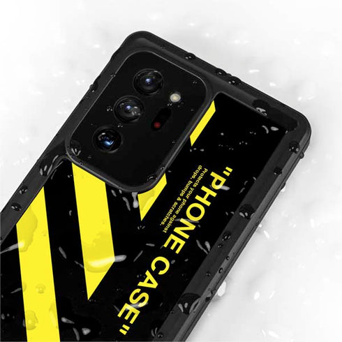 Black and Yellow Stripes Galaxy Note20 Ultra 5G Waterproof Case